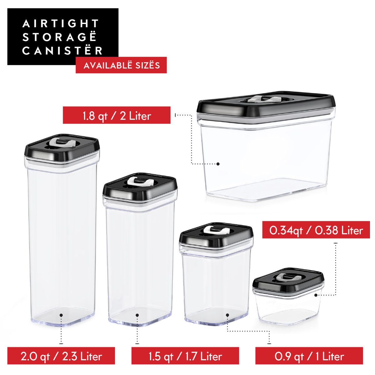Airtight Food Storage Containers (Set of 4)